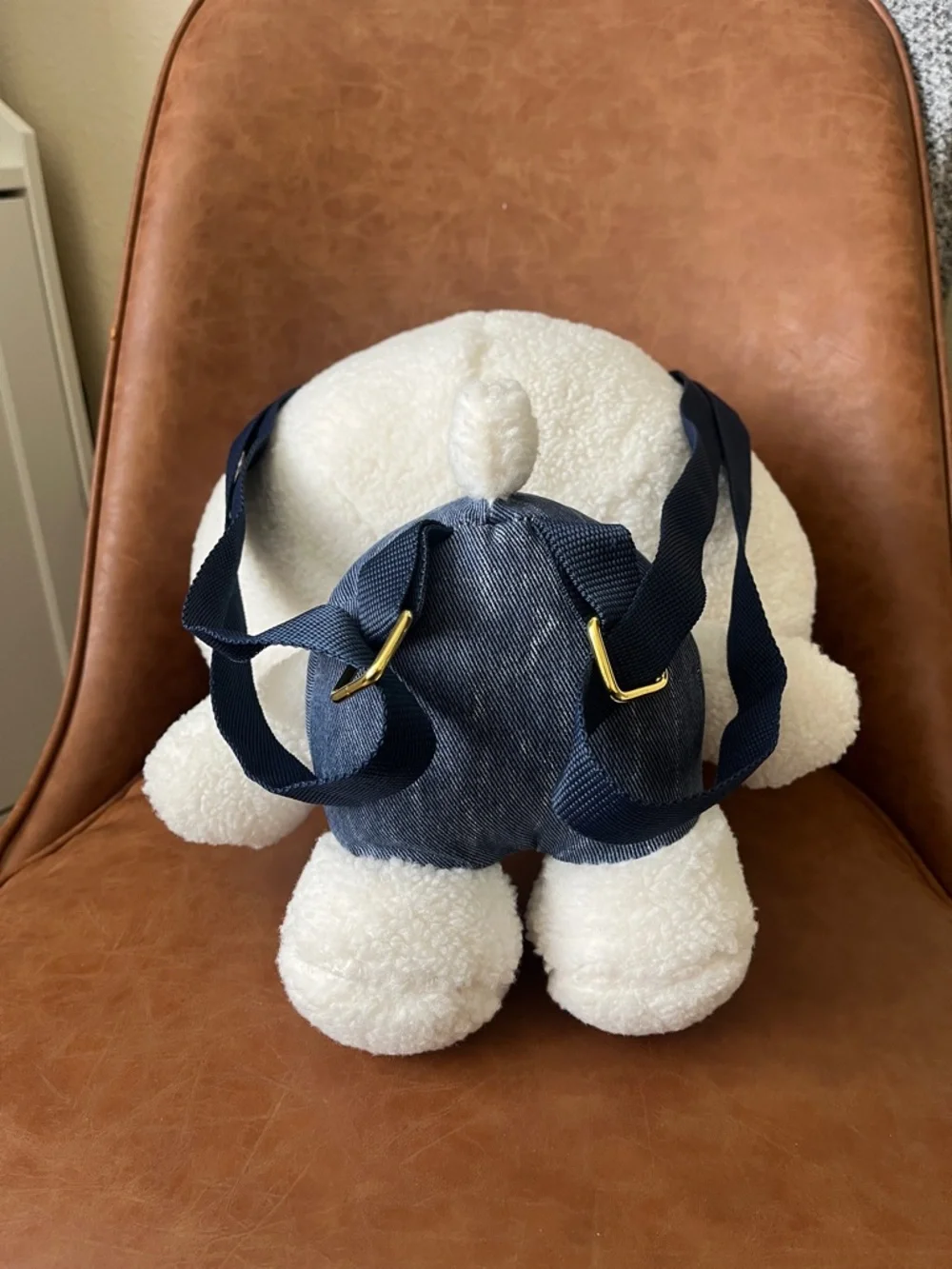 Hello Kitty White and Navy Sherpa Backback with zipper storage collector